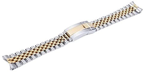 SKXMOD 20 mm massives Edelstahl-Armband für Rolle X Datejust Uhrenarmband Männer Handgelenk Armband Faltschließe Logo On, 20 mm, Achat