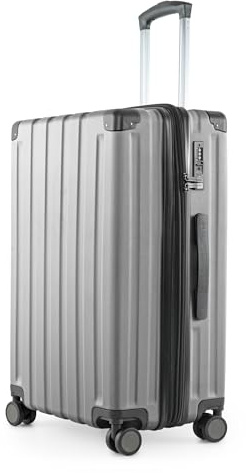 Hauptstadtkoffer Q-Damm Mittelgroßer Koffer (68 cm) 71-89 L, Silber | ABS-Hartschale · TSA-Zahlenschloss · Erweiterbar · 4 Rollen · Austauschbare Ersatzteile · Aufgabegepäck · Urlaub · 1-2 Wochen