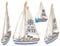 Out of the blue Holz-Segelschiff mit 7 LED, ca. 25 x 16 x 4 cm, inklusive Batterien