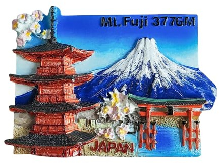 3D Kühlschrankmagnet, Motiv: Mt. Fuji, Japan, Reise-Souvenir, Kühlschrankdekoration, Kunstharz, handbemalt, Bastel-Kollektion
