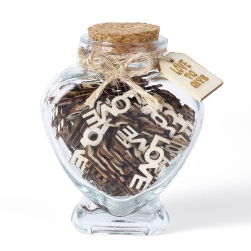 Yunjuhop Bocal en verre avec inscription Love to Valentine's Day pour anniversaire, Noël, fête des pères
