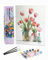 Bougimal Peinture par Numéro Adulte paysages avec Pinceaux et Acryliques Bricolage Peintures Kits, pour la Décoration Intérieure maison, Floral 5, 28x37cm(Sans Cadre)