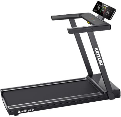 KETTLER Laufband Sprinter 1.1, Klappbar, LCD-Display, 1-16 km/h, 122x45 cm Lauffläche, 152x72x125 cm, Max. 110 kg