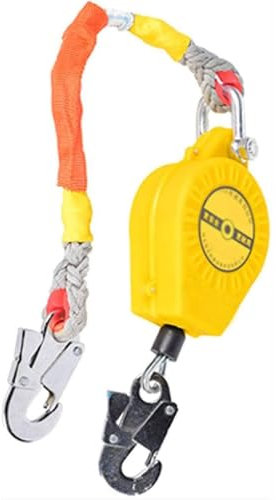 Dispositivi Anticaduta, Imbracature Di Sicurezza Con Linea Di Vita Retrattile, Doppio Gancio Autobloccante, La Capacità Di Carico È Di 150 Kg, Fune Metallica Antirotazione Spessa, Per Lavori Su Tetto