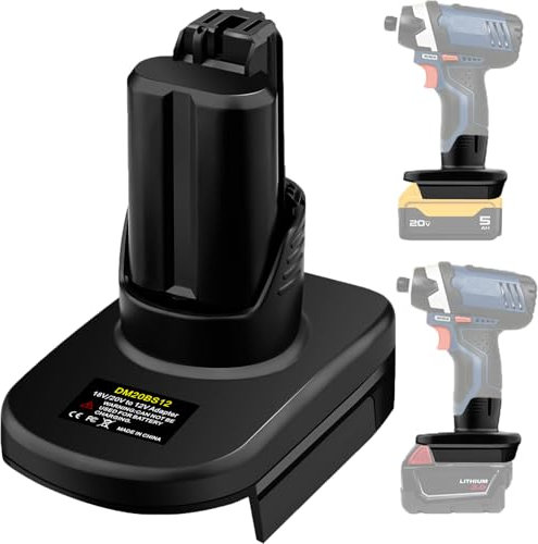 for Dewalt & for Milwaukee to for Bosch 12V Battery Adapter, Fit for Dewalt 18v-20v & for Milwaukee 18v M18 Lithium Batteries, Work for Bosch 12V Series cordless Tool