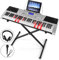 61 Key Keyboard Piano, Electric Piano Keyboard Kit with 255 Voices, 255 Rhythms - Includes light up keyboard Piano Stand, LCD Screen, Headphones, Microphone, Electric Keyboard for Beginners