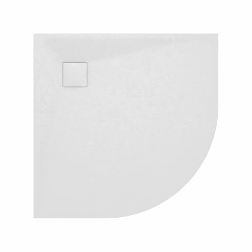 Aquariss SMC - Piatto doccia angolare effetto ardesia, 900 x 900 mm, colore: Bianco