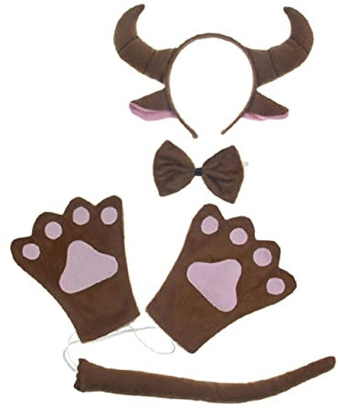 Holibanna 2 Sätze großes Horn-Stirnband Kuhschwänze Fuchs Stirnbänder Animatronik faschingskostüme karnawal kostium für Party-Requisite Halloween-Cosplay-Zubehör kurzer Plüsch.