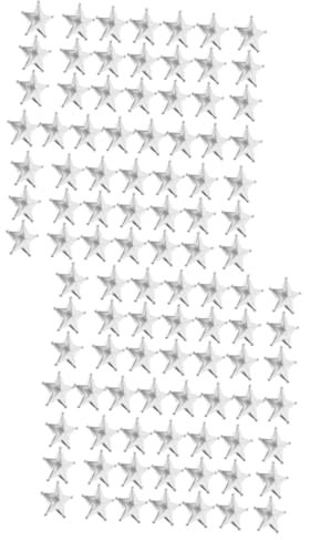 Zerodeko 2 Sätze Weihnachtsbaumspitze Stern Mini-weihnachtsbaumspitze Weihnachtsstern Kuchen Christbaumspitzen Winzige Weihnachtsbaumspitze Kleine Baumspitze Plastik Silver 50 Stück * 2