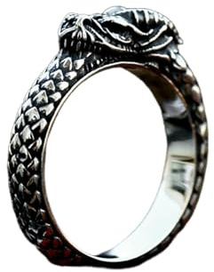 Sumpgle Vintage Edelstahl Ouroboros Drachen Ring für Männer und Frauen Titan Stahl Schmuck