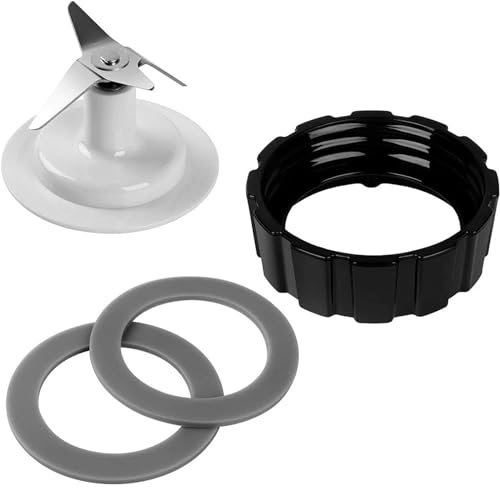 MEXWLOP Blender Blade with Blade Gasket Blender Base Bottom Cap and 2 Rubber O Ring Sealing Ring Gasket, for Hamilton Beach Blender Replacement Blade