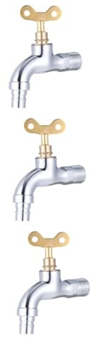NUOBESTY 3 Pezzi Rubinetto con serratura rubinetto dell'acqua rubinetto d'acqua all'aperto Argento