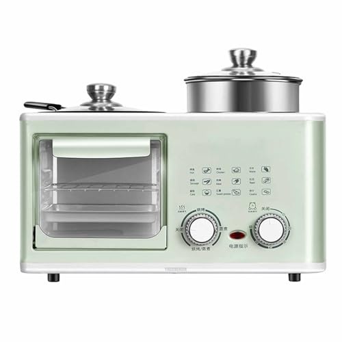 YIGECHENXIN Mini-Petit-déjeuner Multifonction antiadhésive, Four à comptoir en Acier Inoxydable 8L avec Une Fonction de contrôle de température indépendante,Vert