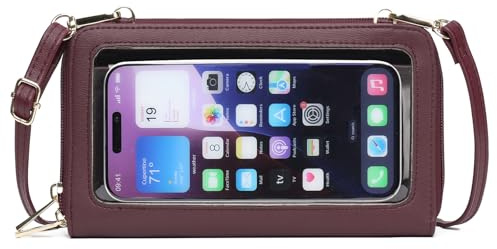 GOIACII Handy Umhängetasche Damen Leder Touchscreen Handytasche zum Umhängen Crossbody Geldbörse