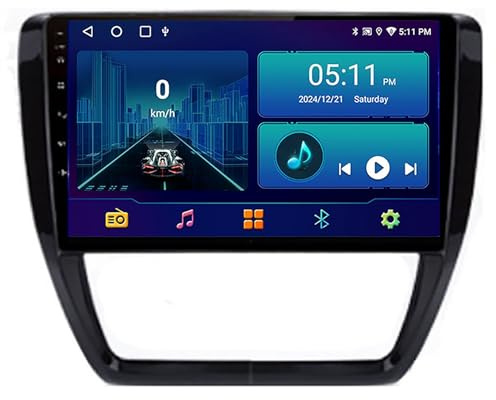 Radio de Coche de 9 Pulgadas para Volkswagen Jetta 6 2011-2018 Radio GPS Inalámbrico Carplay Android Auto - Android 15, Controles en el Volante, FM Plug and Play(1012 8 Core 4G+WiFi 12+256GB)