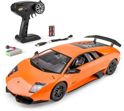 Carson 1:14 Lam.Murcielago SV2.4G 100% RTRorange - Ferngesteuertes Auto, LED-Beleuchtung, RC, RC Fahrzeug, RC Auto 1:14, Ferngesteuertes Spielzeug
