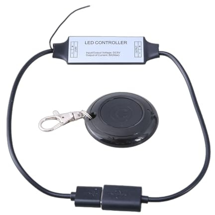 THOANBY Câble de contrôleur USB 5 V pour lumière LED 5 V avec télécommande de forme ronde, batterie intégrée, distance de 10 m, connexion USB