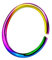 Paula & Fritz® runder biegbarer UNIVERSAL Fake Hoop Ring 8mm lang 1mm dick Regenbogen Segmentring Septum Tragus Helix Cartilage Nasen-Piercing Ohrklemme Nostril Chirurgenstahl Titan