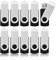 KOOTION Lot Clé USB 2 Go Pas Cher Cle USB 2.0 en Lot de 10 Stockage Externe Mémoire Porte Clé pour PC, TV, Ipad, Voiture, Lecteur, Xboxone(2 Go, Noir)