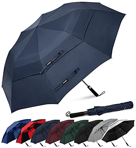 G4Free 62 Inch Large Foldable Golf Umbrella for Rain - Auto Open Close, Double Vented Canopy, Portable Windproof Sun Protection