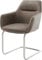 Schwingstuhl Pejo-Flex Freischwinger rund Edelstahl Mikrofaser Taupe Vintage Taschenfederkern