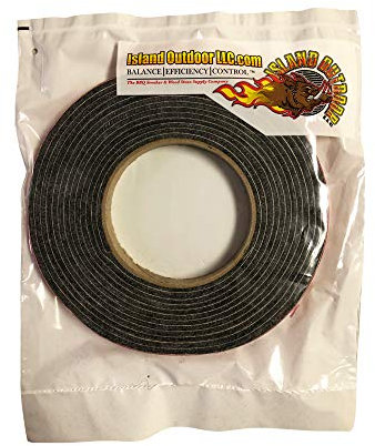 LavaLock Self Stick BBQ Gasket High Temp Smoker Gasket Charcoal Grill Seal 10 ft x 1/8 x 1/2w Self Stick Grey