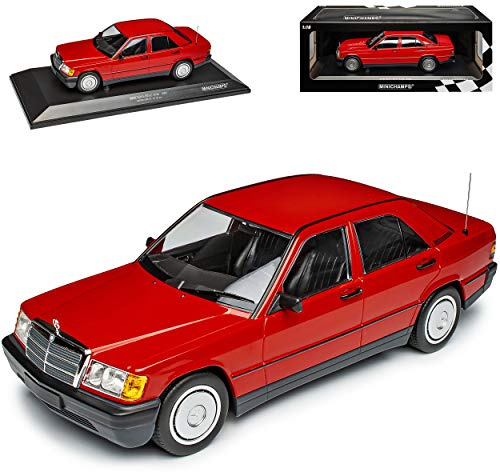 Mercedes-B C-Klasse 190E W201 Limousine Rot 1982-1993 limitiert 1 von 702 1/18 Minichamps Modell Auto mit individiuellem Wunschkennzeichen
