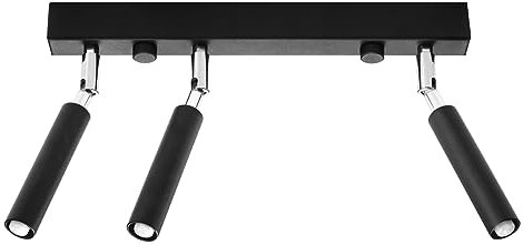 SOLLUX EYETECH Deckenstrahler Dreifach verstellbare Lampen Wandbeleuchtung LED-Lampe aus Stahl Minimales Design Einfache Installation Farbe Schwarz 25x3x20 cm
