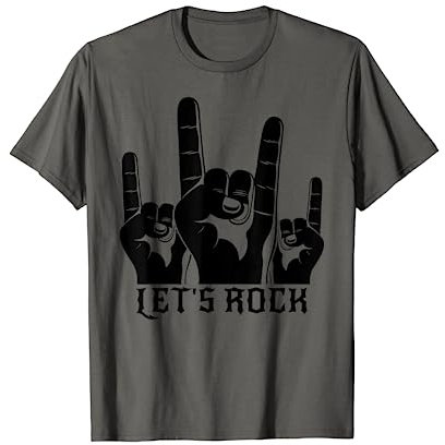 Let's Rock Teufelsgruß Pommesgabel Metalhand & Roll Rocker T-Shirt
