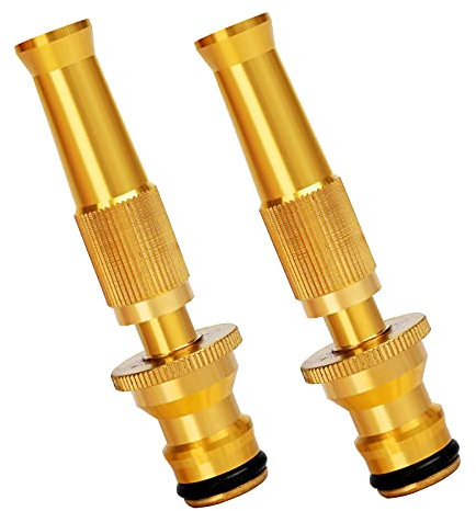 Runmeihe Solid Heavy-Duty Garden Hose Nozzle Brass Adjustable Hose Nozzle,High Pressure Adjustable Sprayer Hose Ends,for Car or Garden - Solid Brass Fittings