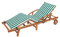 HOBBYGARDEN Auflagen für Deckchair, Kissen für Liegenauflage, Gartenliege Auflage, Polsterauflage für Sonnenliege, Produktabmessung 185x56x4 cm. Grün mit Streifen