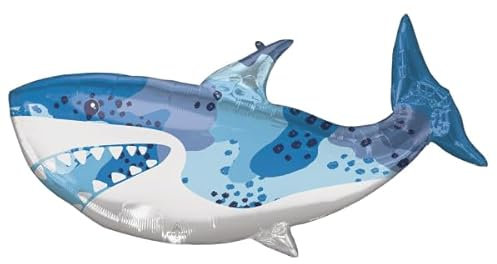 Folienballon * HAI * als Deko für Kindergeburtstag und Party | Größe: 96cm | Haifisch Shark Meerestiere Kinder Geburtstag Ballon Dekoration