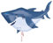 Folienballon * HAI * als Deko für Kindergeburtstag und Party | Größe: 96cm | Haifisch Shark Meerestiere Kinder Geburtstag Ballon Dekoration