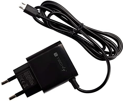 Techly 362831 Chargeur secteur Micro USB 5V 1A pour Smartphone Tablette Noir Noir
