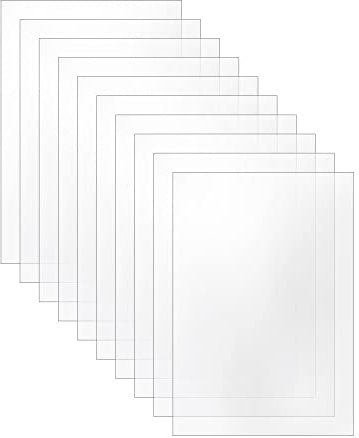 Verre acrylique pour cadre 1,5 mm. Feuille de verre synthétique. Plaque synthétique vitre de remplacement. Verre acrylique transparent - 13x18 cm (130x180 mm) - Lot de 10 -