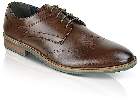 Silver Street London Men's Herbie Formal Leather Brogue Shoes, Wedding Shoes, Smart Shoes for Mens