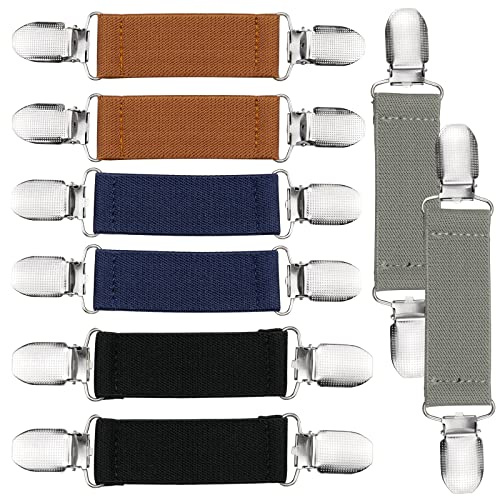 oupados 8 Pièces Pince à Chandail Clips de Mitaine Élastique Écharpe | Cardigan Pince, Dress Clip Pince à Pull pour Châle Cardigan Robe Foulard Pince Vetement (4 Couleurs)
