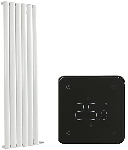 MILANO 900W White Single Oval Panel Dry Heat Electric Radiator 1784 x 354mm | Aluminium Construction. Generous Heat Output. Contemporary Style. Single Panel Design. WiFi Control. Hardwired Installation.