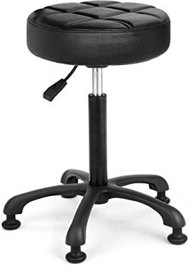 McDooFly Height Adjustable Heavy Duty Stools Salon Stool Chair with Bell Glides for Home Bar Kitchen Office Shop Tattoo Lash Tech Pedicure (Black with Bell Glides, Height 56 to 76 cm)