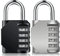 BeskooHome Combination Lock 4 Digit Outdoor Waterproof Padlock for School Gym Locker, Sports Locker, Fence, Toolbox, Gate, Case, Hasp Storage (Silver & Black)