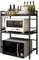 MINGYI Étagères Télescopique Cuisine 2 Niveaux, Étagère Rangement Cuisine Longueur Réglable (40-64) cm, Support Au-Dessus Four à Micro-Ondes, Étagères à Épices 2 Niveaux, Noir (40-65)×36,5×78 cm