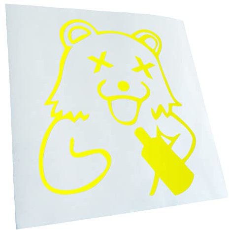 Kiwistar - Autoaufkleber - Neongelb - 11x12cm Pedobär Trinker Aufkleber für Auto, Laptop, Fahrrad, LKW, Motorrad mehrfarbig JDM Decal Racing