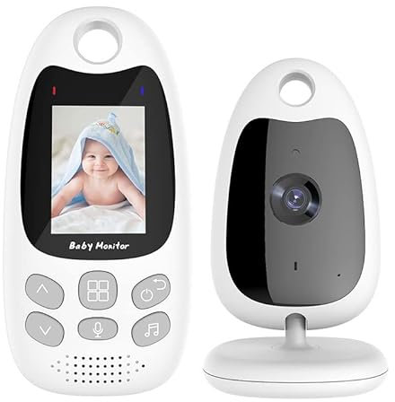 TKMARS Babyphone mit Kamera, Baby Wireless 2.4 Ghz Video Zwei-Wege-Audiokommunikation VOX Nachtsicht Temperatursensor für Babyzimmer Gegensprechanlage wiederaufladbar