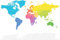wandmotiv24 Fototapete bunte Weltkarte Atlas, 400 x 280 cm - selbstklebende Strukturtapete, Wanddeko, Wandbild, Wandtapete, Globus Erde Karte blau gelb grün rosa M6650