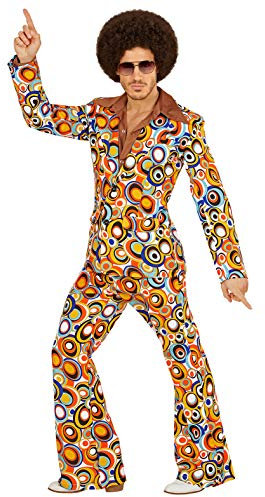 shoperama 70er Jahre Retro Herren Anzug Bubbles Disco Herren-Kostüm Jackett Hose Siebziger Schlager Festival, Größe:XXL