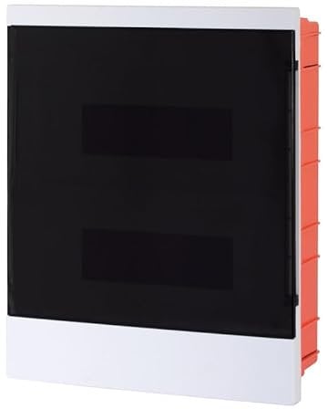 Lion Electric Armadio a incasso a 2 file, scatola dei fusibili, 24 moduli, colore bianco, per interruttore, installazione elettrica, IP40, scatola di distribuzione senza alogeni, con guida scorrevole,