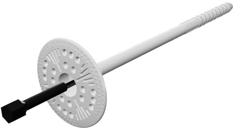 10mm x 140mm (Pack of 100) Plastic Insulation Fixing Hammer Driven Fastener with Plastic Covered Metal Pin for Concrete and Masonry 57.11
