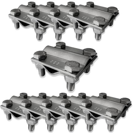 10 X Kreuzverbinder V4A | für Erdungsband bis 30 mm und Rundleiter bis Ø 10 mm | Schrauben M8