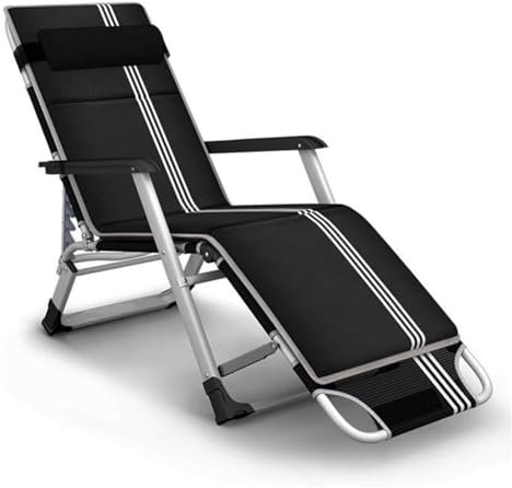 Stuhl Sonnenliegen, strapazierfähig, faltbar, Zero Gravity, Liegestühle, wasserdicht, Chaiselongue, Liegestühle, Metall, für Garten, Terrasse, Möbel, Outdoor, Büro, Schwarz erforderlich