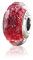 Nbsameng Breloque en verre de Murano, breloque en argent 925 pour bracelets et colliers Pandora, cadeaux pour femmes et filles, Coupe diamant (rouge)